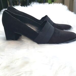 Stuart Weitzman Black Suede Loafer Pumps 9